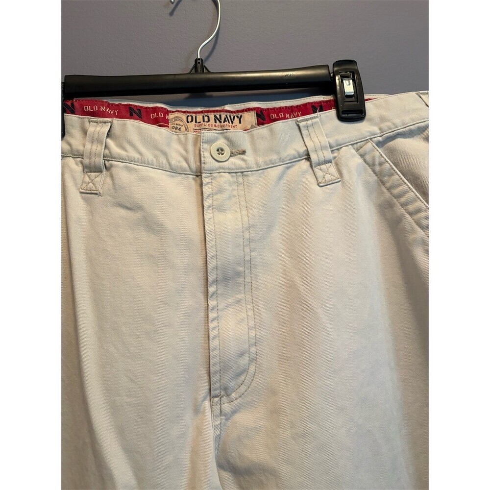 Old Navy Utility Pants Mens 36x34 Beige Khaki Straight Leg Workwear - Picture 3 of 10